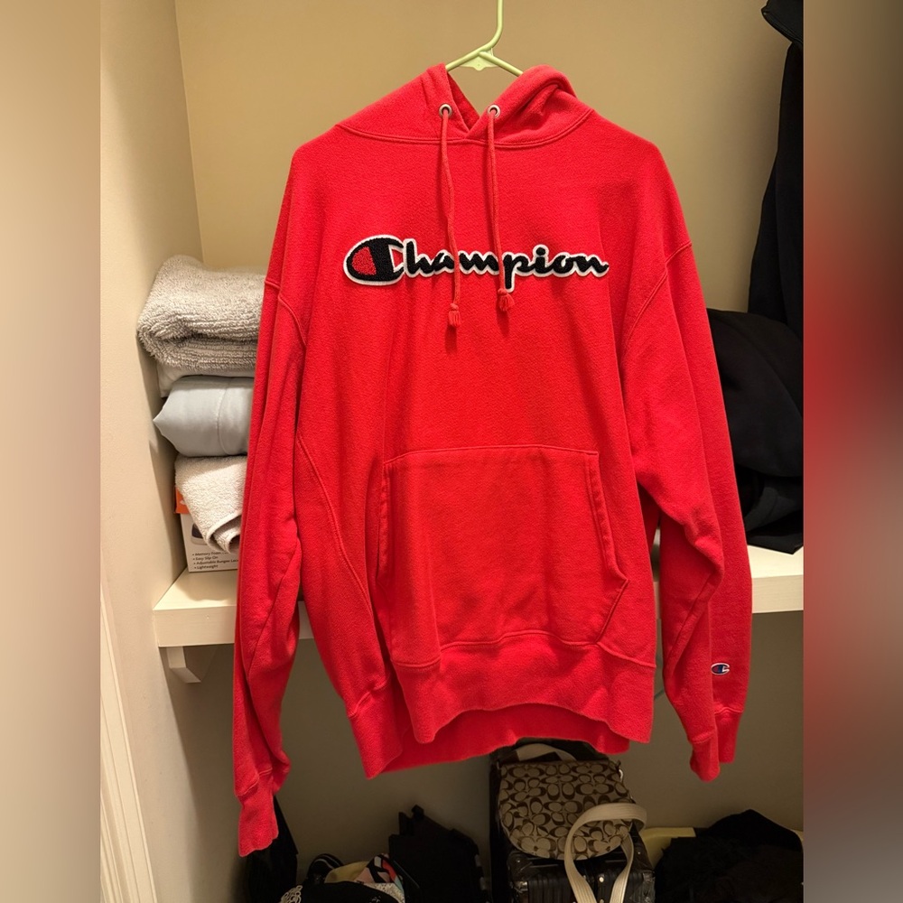 Champion Men's Vibrant Red Hoodie